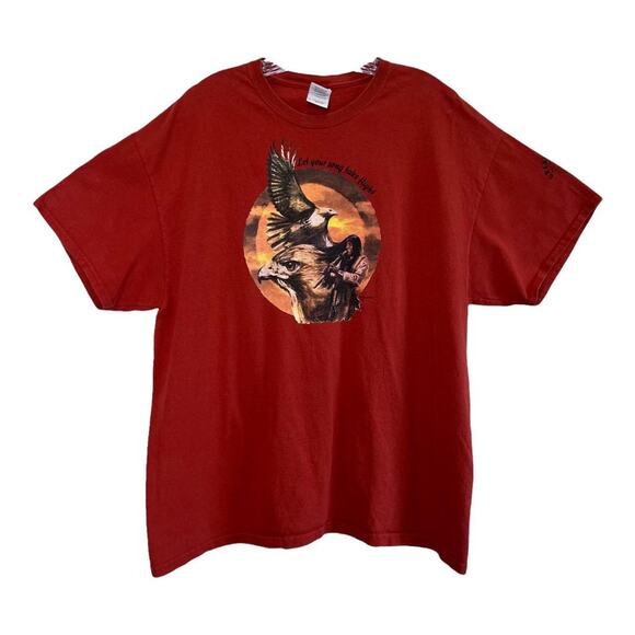 Oversized Nature Indigenous Hawk Graphic Tee - Picture 1 of 3